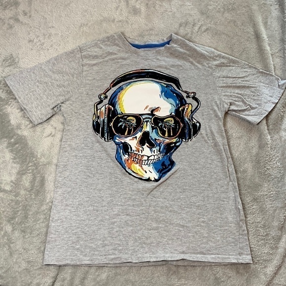 Kid's Music Skull T-Shirt - Picture 1 of 5